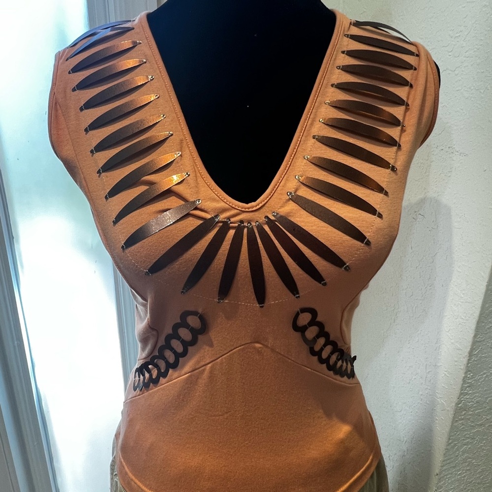 Amaya Arzuaga Spanish Designer Stylish Orange Top